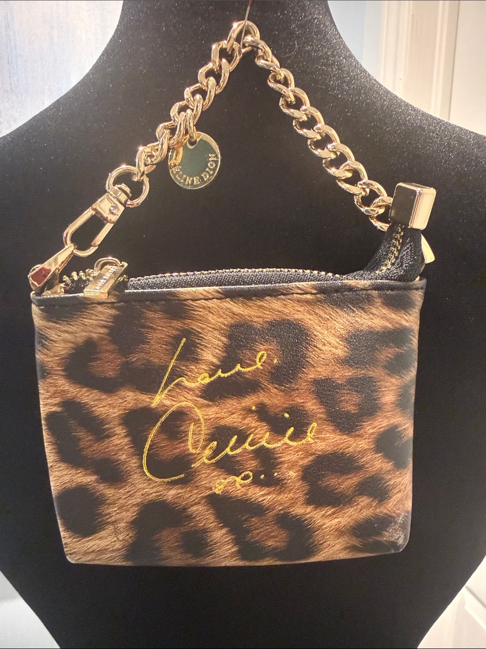 Buy 2 for 20$ ✌🏻Celine Dion Leopard Print Change Purse with Gold Chain